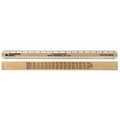 Double Bevel Inch & Metric Wood Ruler (18")